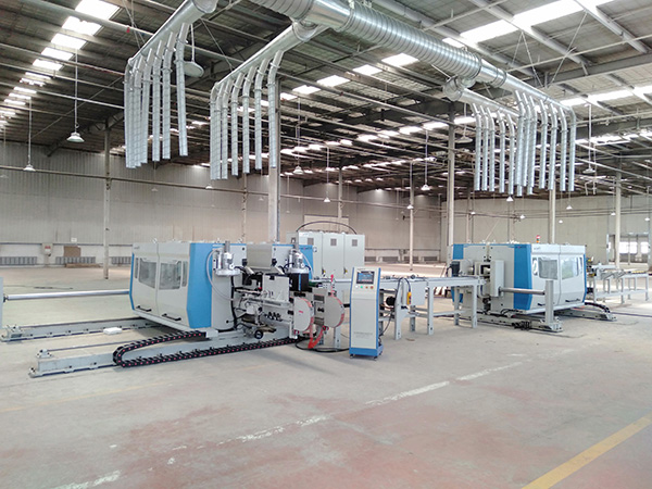 Double end tenoner production line of laminate flooring